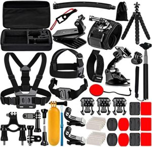 REFLEX CAMERA 50 in 1 Action Camera Accessories Kit, compatible with the new GoPro Hero 13 and Hero 9-12, DJI Osmo Action 2, 3, 4, Pro 5, Insta360 X2, X3, Akaso/Sony Sports Cameras in a Durable Case